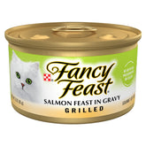 Fancy Feast salmon chunks grilled for a protein-rich meal.