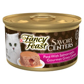 Fancy Feast Savory Centers Salmon Pate with glossy texture and real salmon for tempting meals.