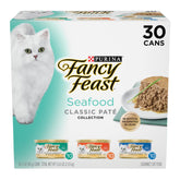 Fancy Feast Seafood Classic Pate can closeup with smooth texture appealing to picky eaters