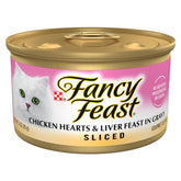 Fancy Feast sliced chicken hearts and liver feast cans, 24-pack, 3 oz portions for adults