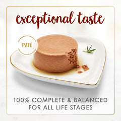 Fancy Feast Tender Beef Feast Pate plated to showcase gourmet texture and aroma.