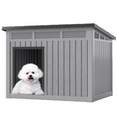 Fancyango dog house roof hinges enable easy access and cleaning.