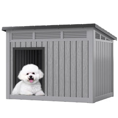 Fancyango dog house roof hinges enable easy access and cleaning.