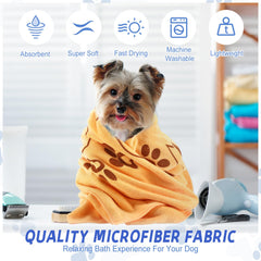 Fanfanwin blue dog towel absorbent and versatile for bath time
