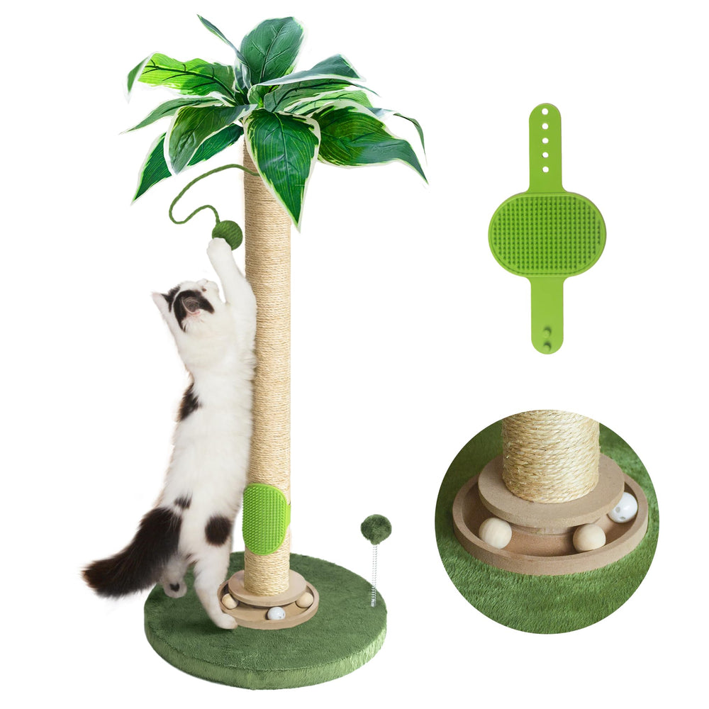 Fantasreen cat scratching post, 33 inches tall, ideal for vertical scratching and independent play.