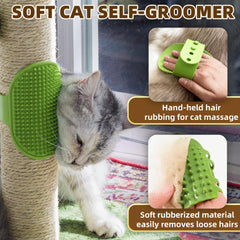 Fantasreen cat scratching post showing three wooden ball tracks for interactive fun.