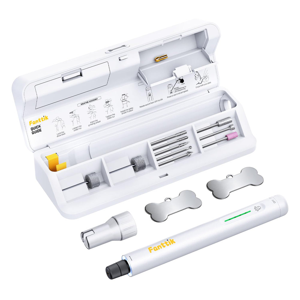 Fanttik F2 Master nail grinder with LED light for precise trimming in low light.