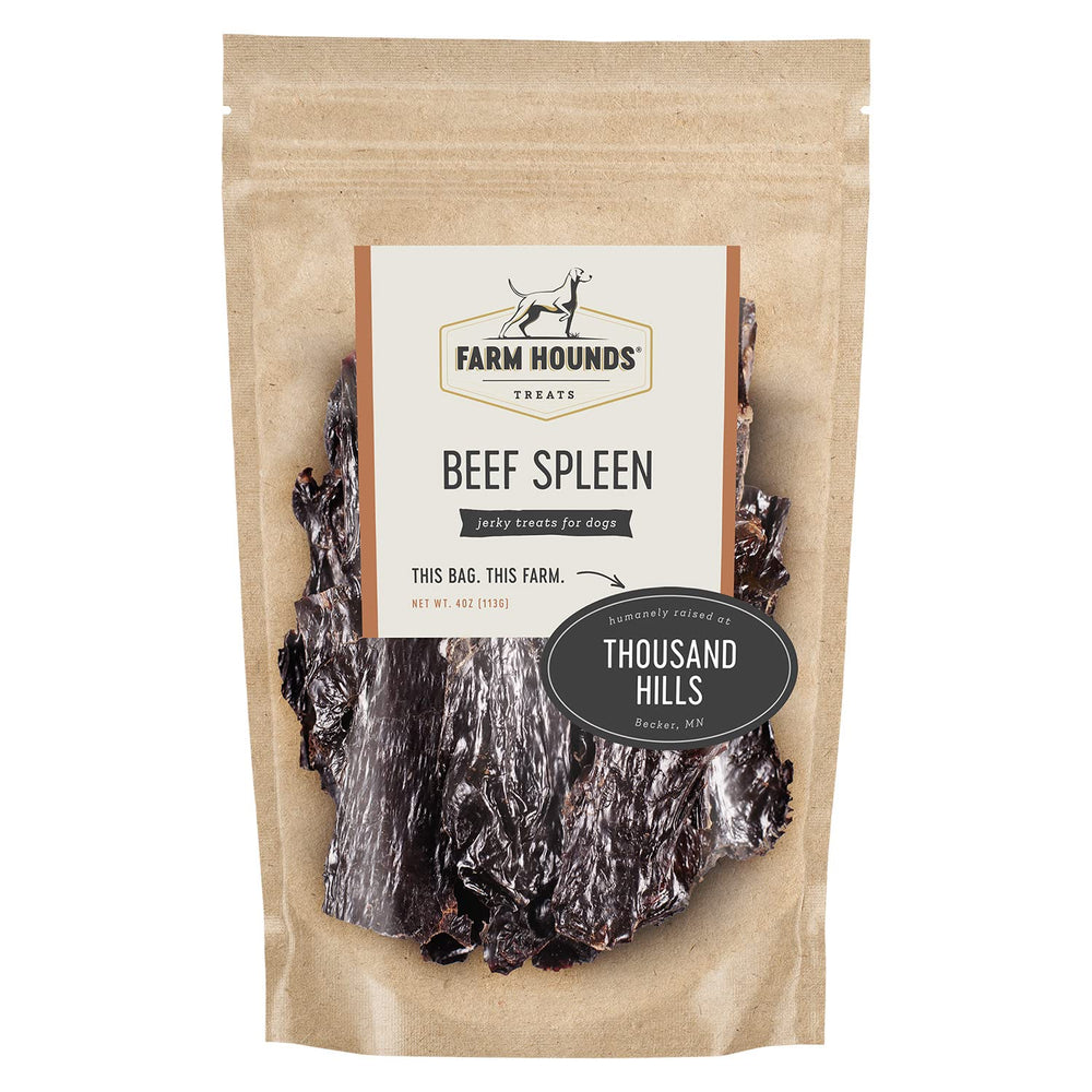 Farm Hounds beef spleen jerky dog treat pack for training