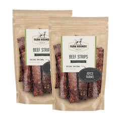 Farm Hounds Beef Strips pack-two shown for convenient training rewards.