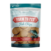 Farm To Pet walleye fish chips bag closeup, ideal for daily training rewards.