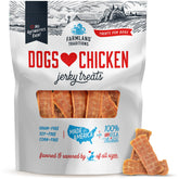 Farmland Traditions chicken jerky bag, ideal for training rewards on walks.