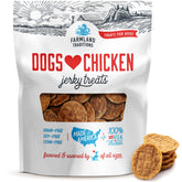 Farmland Traditions Dogs Love Chicken Jerky 2 lb pack; 3-ingredient, no fillers.