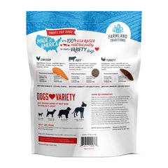 Farmland Traditions Jerky texture close-up shows tender, air-dried pieces ideal for training