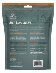 Close-up of soft-chewy texture from Farmland Traditions beef lung jerky; gentle on aging teeth.