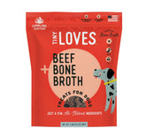 Farmland Traditions Tiny Loves Jerky Trainer Beef with bone broth for training rewards.