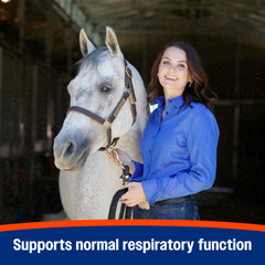 Farnam Cough Free pellets show-safe formula close-up highlighting natural herbs.