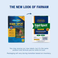 Farnam Equi-Spot spot-on tube demonstrated for easy application.