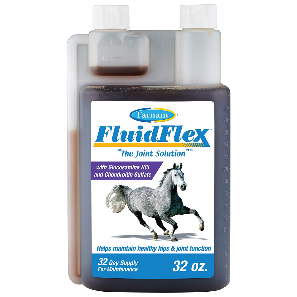 Farnam FluidFlex bottle front showing joint support formula for horses.