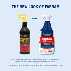 Horse being treated with Farnam Mosquito Halt spray helps reduce bites.