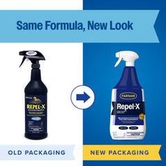 Farnam Repel-X barn turnout spray helps control flies on horses in stalls and pastures.
