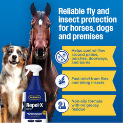 Farnam Repel-X full-body application aids equine insect protection across the coat.