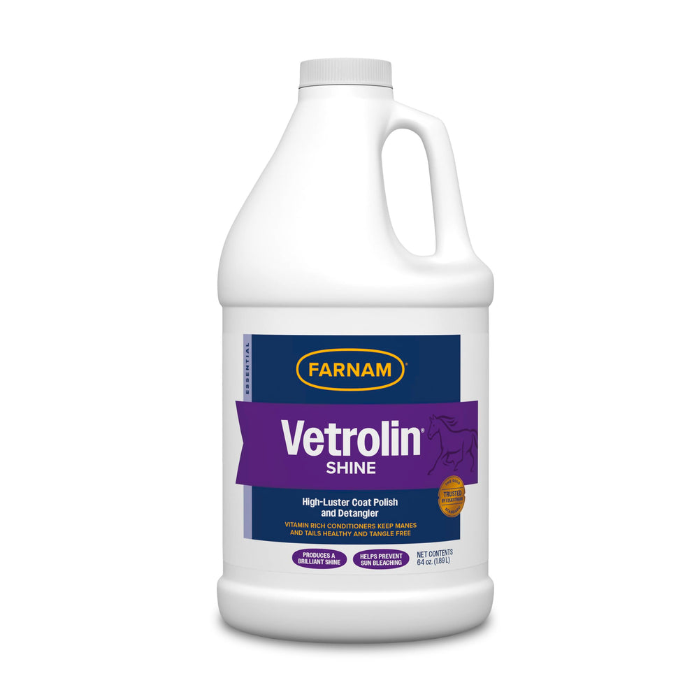 Farnam Vetrolin Shine bottle ready to spray for long lasting coat shine.