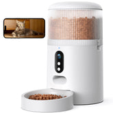 Faroro automatic cat feeder camera front view for remote monitoring of meals.