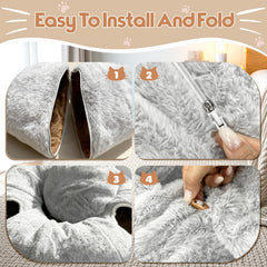 Fayavoo cat tunnel bed reinforced steel frame maintains shape during play