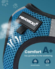 FAYOGOO cat harness tranquil teal with leash attachment for secure outings.
