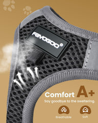 FAYOGOO cat leash five-foot length enables comfortable outdoor exploration.