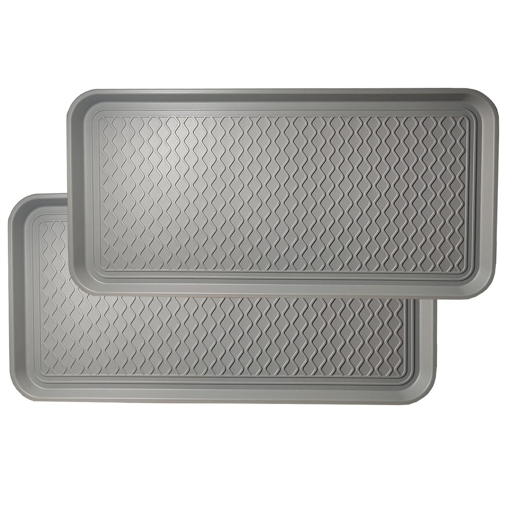 FDGARDEN boot tray 2-pack with raised rim catches spills.