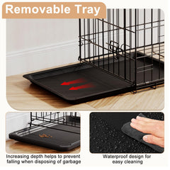 FDW 24-inch crate plastic tray is removable for quick cleanup