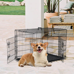 FDW 30-inch dog crate side view, easy side-entry for dogs