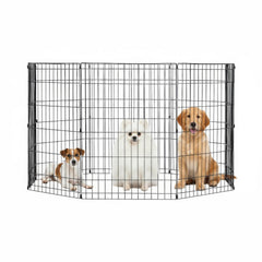 FDW 36-inch dog pen assembly showing quick tool-free setup for versatile spaces