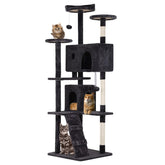 FDW 70-Inch Cat Tree Tower dark gray, inviting climbing and tranquil lounging.