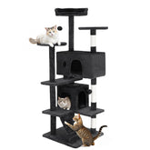 FDW Cat Tree 54in top perches provide high, comfy viewing spots for indoor cats.