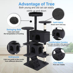 FDW cat tree tower plush perches primed for cozy resting moments