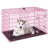 FDW 24in dog crate front door view showing secure double doors for small pets.