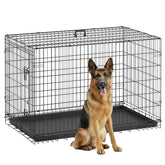 FDW dog crate 48-inch with dual doors for easy access and secure confinement.