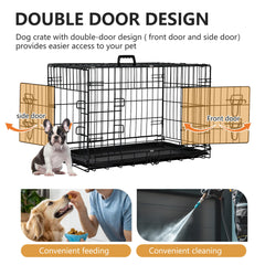 FDW dog crate easy cleaning with removable tray.