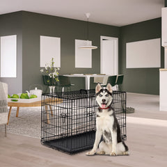 FDW dog crate front door layout showing double doors for easy access.