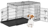 FDW dog crate front door shows dual latches for secure containment.