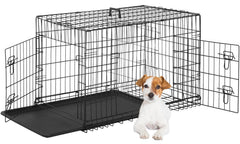 FDW dog crate front door shows dual latches for secure containment.