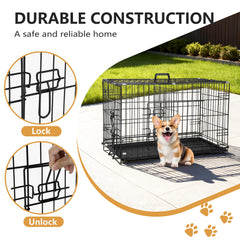 FDW dog crate removable tray for quick cleanup after meals or accidents.
