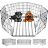 FDW dog pen 24inch assembly view for quick, tool-free setup and portability