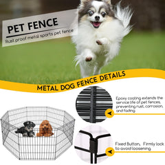FDW dog pen 8-panel outdoor layout demonstrates versatile shapes for space-limited patios