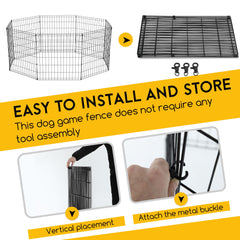 FDW dog pen folded flat for easy storage and transport