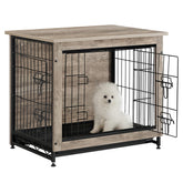 Feandrea 27.2-inch dog crate furniture used as a chic side table in a living room