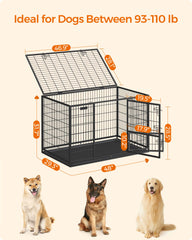 Feandrea 48inch crate feeding door for convenient mealtime.