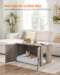 Divider removed for wider interior space accommodating larger litter boxes
